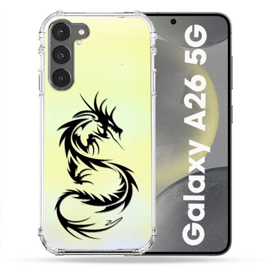 Coque Transparente Pour Samsung Galaxy A26 5G Dragon Noir