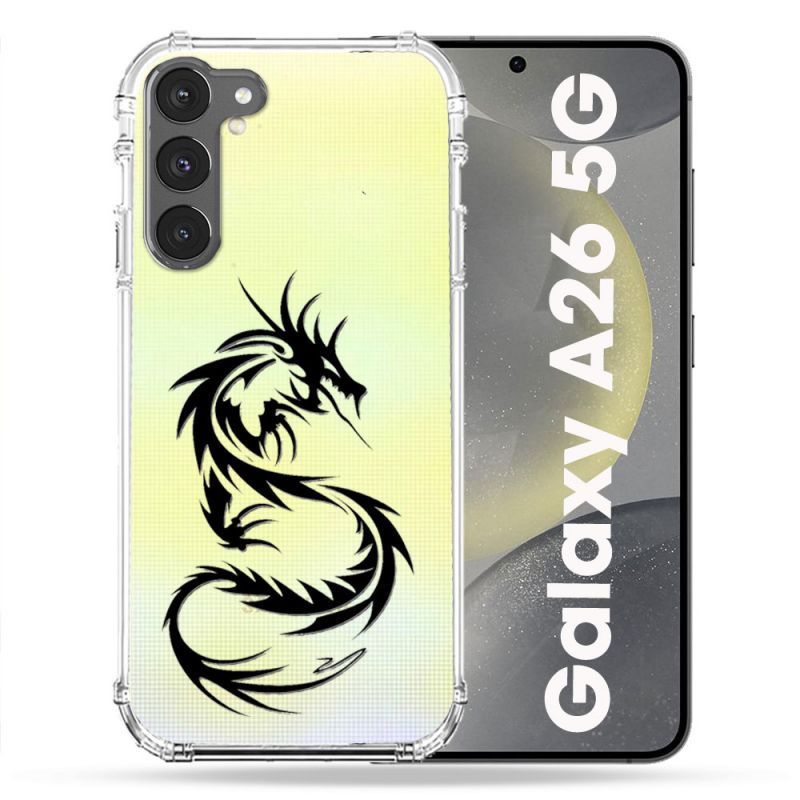 Coque Transparente Pour Samsung Galaxy A26 5G Dragon Noir