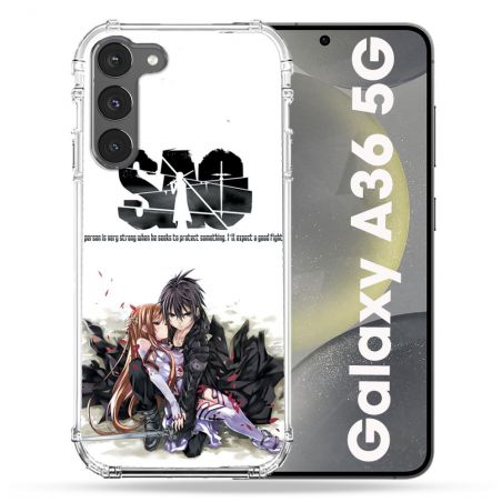 Coque Renforcée Pour Samsung Galaxy A36 5G Manga SAO sword Art Online Blanc