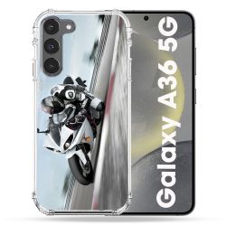 Coque Renforcée Pour Samsung Galaxy A36 5G Moto Course GP Blanche