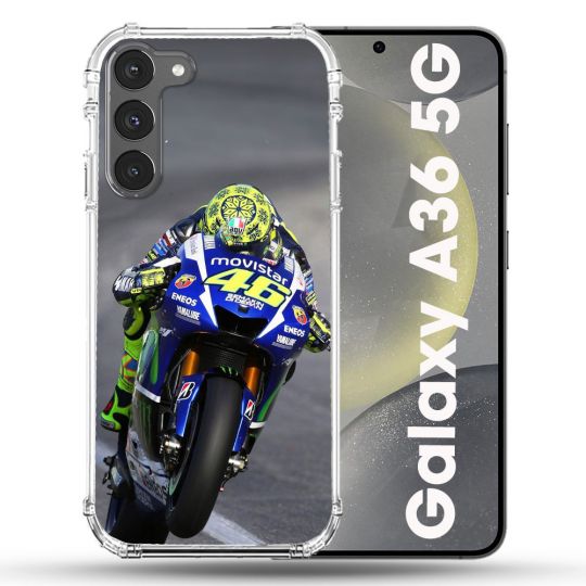 Coque Renforcée Pour Samsung Galaxy A36 5G Moto Course GP Wheeling 46
