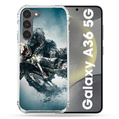 Coque Renforcée Pour Samsung Galaxy A36 5G Moto Cross Ombre