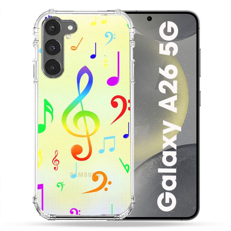 Coque Transparente Pour Samsung Galaxy A26 5G Note Musique Colore