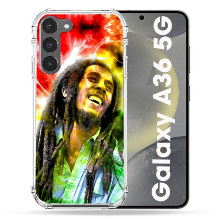 Coque Renforcée Pour Samsung Galaxy A36 5G Musique Bob Marley Color
