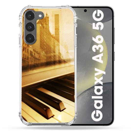 Coque Renforcée Pour Samsung Galaxy A36 5G Musique Piano Retro