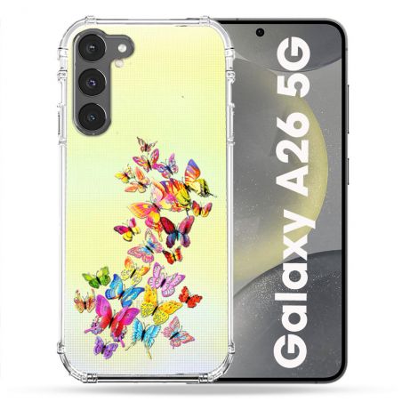 Coque Transparente Pour Samsung Galaxy A26 5G Papillon Multicolore