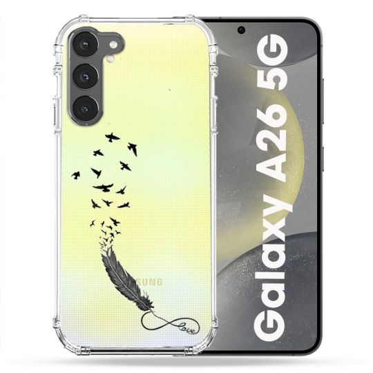 Coque Transparente Pour Samsung Galaxy A26 5G Plume Infini