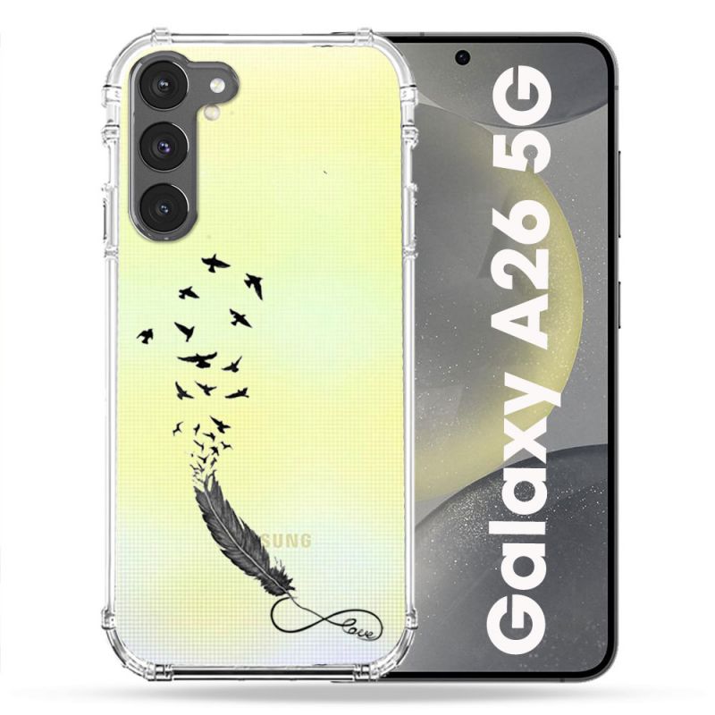 Coque Transparente Pour Samsung Galaxy A26 5G Plume Infini