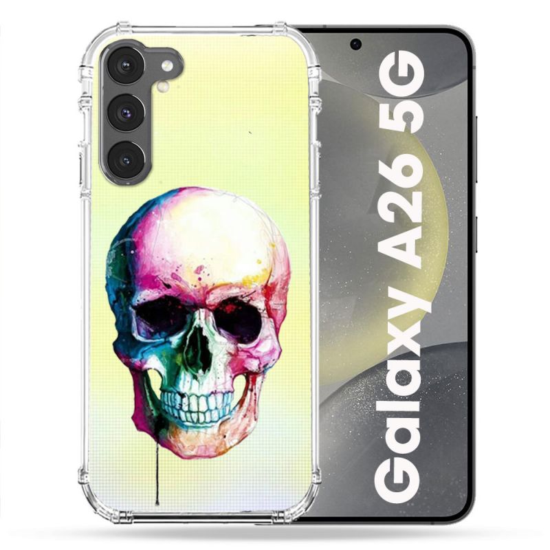 Coque Transparente Pour Samsung Galaxy A26 5G Skull Head Crane Colore