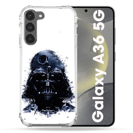 Coque Renforcée Pour Samsung Galaxy A36 5G Star Wars - Dark Vador Blanc
