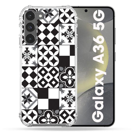 Coque Renforcée Pour Samsung Galaxy A36 5G Texture Carreau Ciment Noir