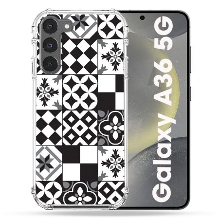 Coque Renforcée Pour Samsung Galaxy A36 5G Texture Carreau Ciment Noir