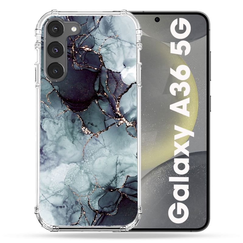 Coque Renforcée Pour Samsung Galaxy A36 5G Texture Marbre Gris