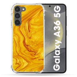 Coque Renforcée Pour Samsung Galaxy A36 5G Texture Marbre Jaune