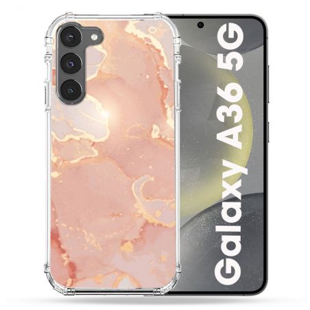 Coque Renforcée Pour Samsung Galaxy A36 5G Texture Marbre Rose