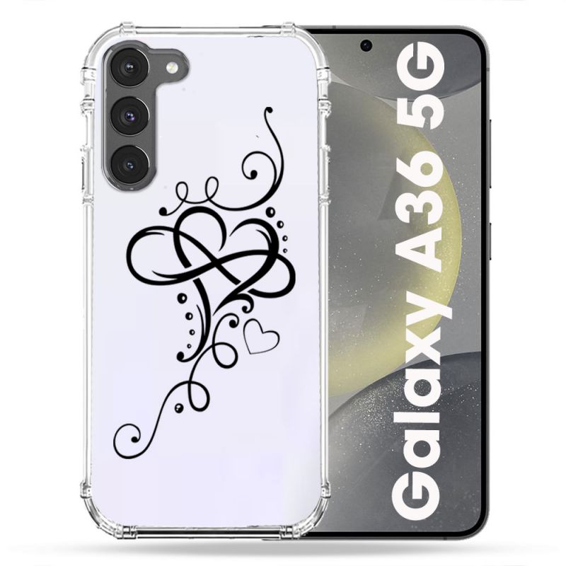 Coque Transparente Pour Samsung Galaxy A36 5G Cœur infini
