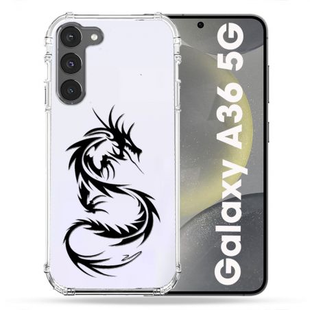 Coque Transparente Pour Samsung Galaxy A36 5G Dragon Noir
