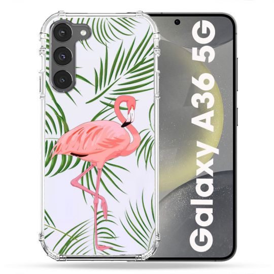 Coque Transparente Pour Samsung Galaxy A36 5G Flamant Rose
