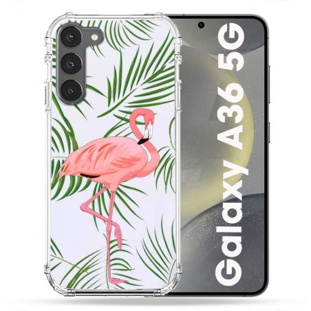 Coque Transparente Pour Samsung Galaxy A36 5G Flamant Rose
