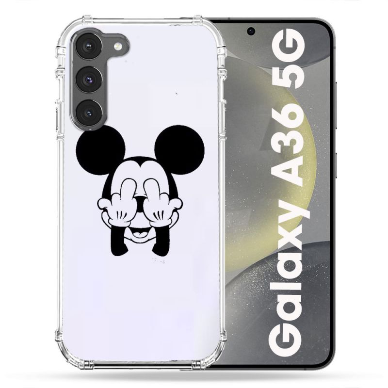 Coque Transparente Pour Samsung Galaxy A36 5G Mickey doigt