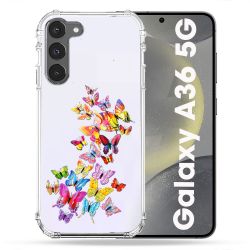 Coque Transparente Pour Samsung Galaxy A36 5G Papillon Multicolore