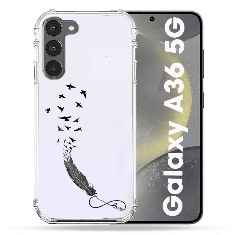 Coque Transparente Pour Samsung Galaxy A36 5G Plume Infini