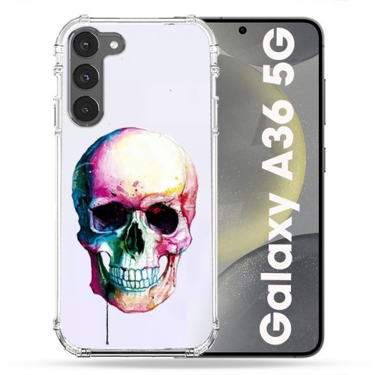 Coque Transparente Pour Samsung Galaxy A36 5G Skull Head Crane Colore