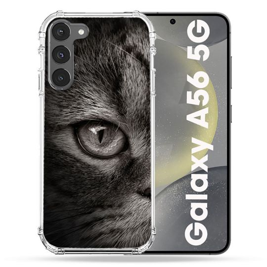 Coque Renforcée Pour Samsung Galaxy A56 5G Animal Chat Gris