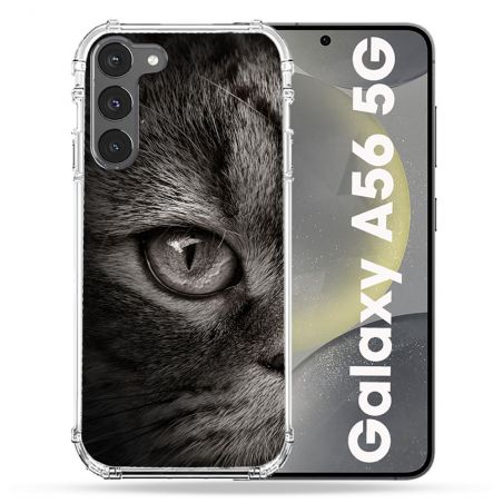 Coque Renforcée Pour Samsung Galaxy A56 5G Animal Chat Gris