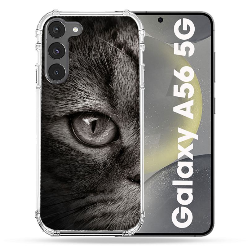 Coque Renforcée Pour Samsung Galaxy A56 5G Animal Chat Gris