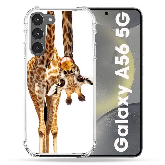 Coque Renforcée Pour Samsung Galaxy A56 5G Animal Girafe Blanche