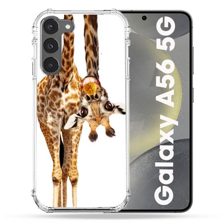 Coque Renforcée Pour Samsung Galaxy A56 5G Animal Girafe Blanche