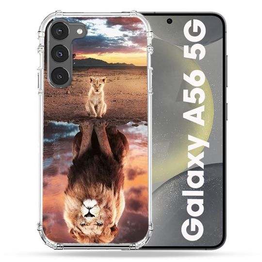 Coque Renforcée Pour Samsung Galaxy A56 5G Animal Lion Reflet