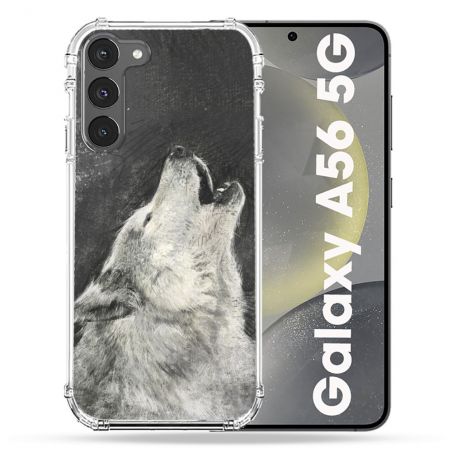 Coque Renforcée Pour Samsung Galaxy A56 5G Animal Loup Hurlement