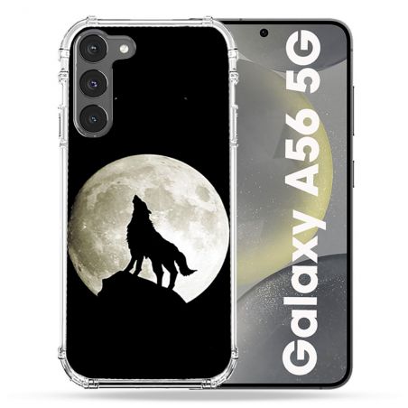 Coque Renforcée Pour Samsung Galaxy A56 5G Animal Loup Noir