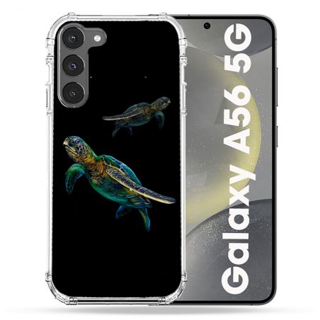 Coque Renforcée Pour Samsung Galaxy A56 5G Animal Tortue Noire multicolore
