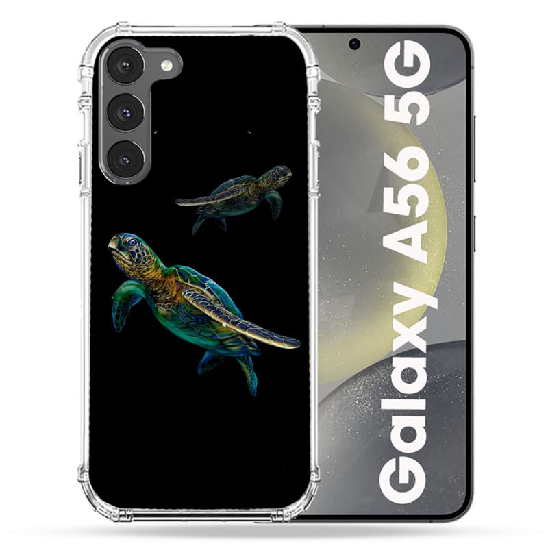 Coque Renforcée Pour Samsung Galaxy A56 5G Animal Tortue Noire multicolore