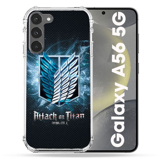 Coque Renforcée Pour Samsung Galaxy A56 5G Manga Attaque Titans Noir