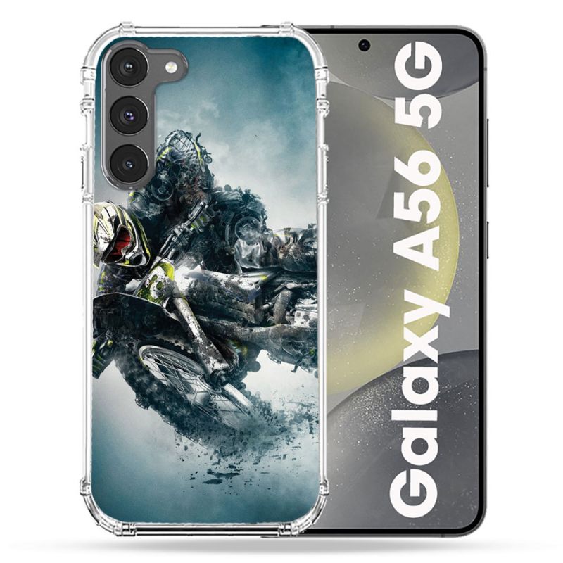 Coque Renforcée Pour Samsung Galaxy A56 5G Moto Cross Ombre