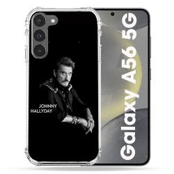 Coque Renforcée Pour Samsung Galaxy A56 5G Musique Johnny Hallyday Noir