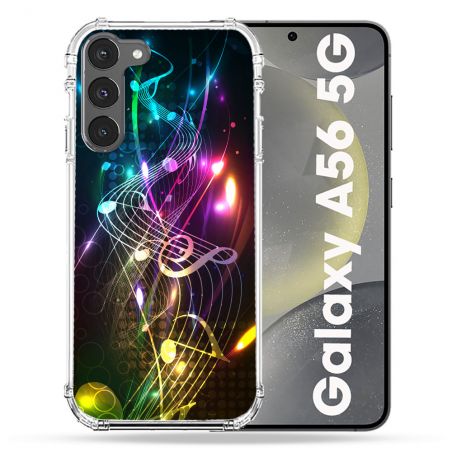Coque Renforcée Pour Samsung Galaxy A56 5G Musique Partition Multicolore