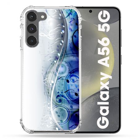 Coque Renforcée Pour Samsung Galaxy A56 5G Musique Partition Vague