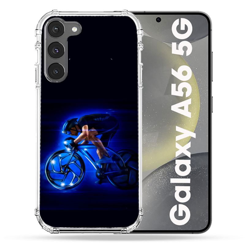 Coque Renforcée Pour Samsung Galaxy A56 5G Sport Cyclisme Bleu