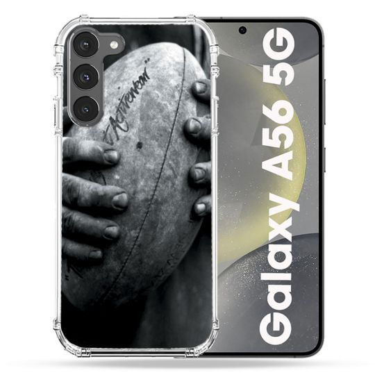 Coque Renforcée Pour Samsung Galaxy A56 5G Sport Rugby Ballon Vintage