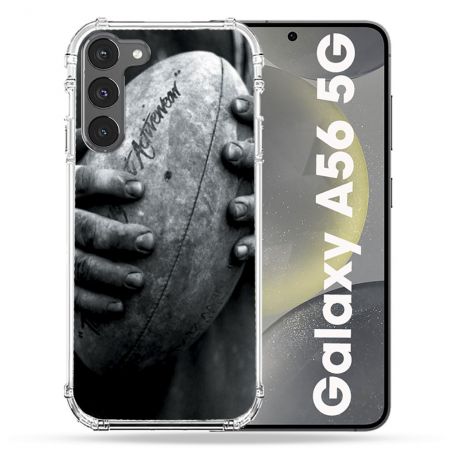 Coque Renforcée Pour Samsung Galaxy A56 5G Sport Rugby Ballon Vintage