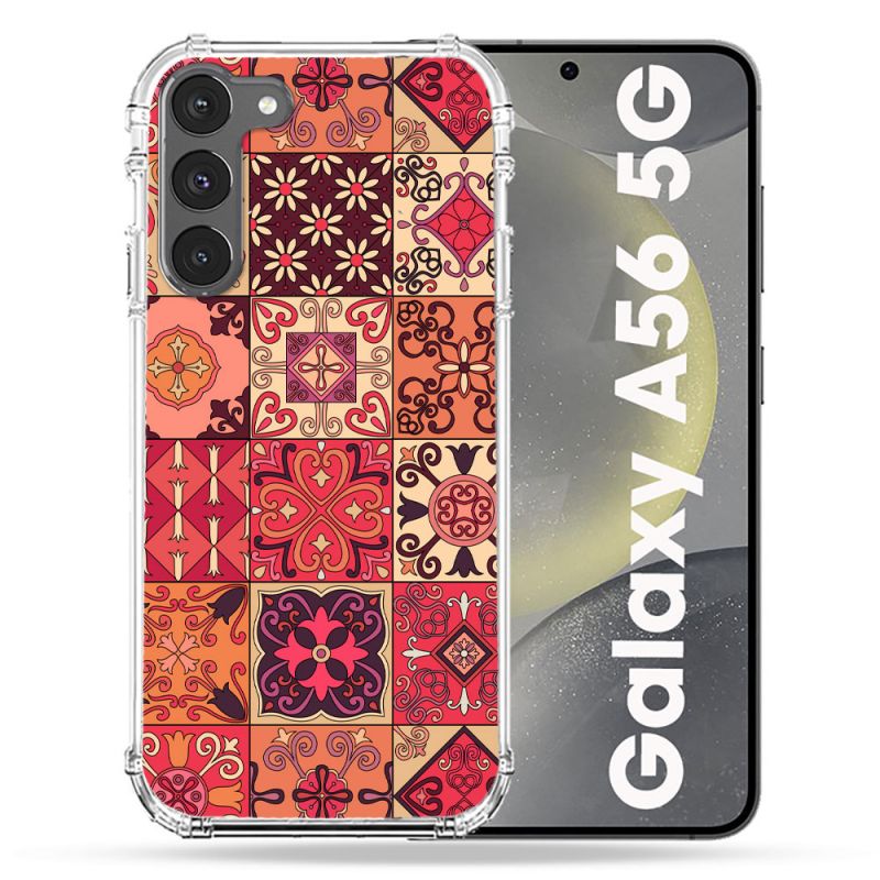 Coque Renforcée Pour Samsung Galaxy A56 5G Texture Carreau Ciment Rouge