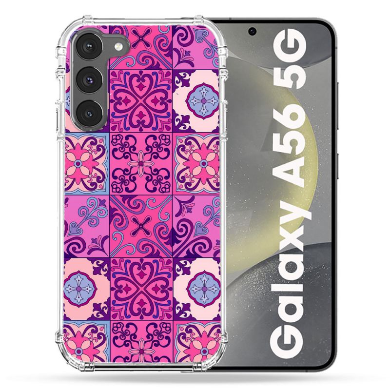 Coque Renforcée Pour Samsung Galaxy A56 5G Texture Carreau Ciment Violet