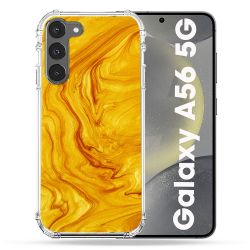 Coque Renforcée Pour Samsung Galaxy A56 5G Texture Marbre Jaune