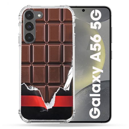Coque Renforcée Pour Samsung Galaxy A56 5G Texture Trompe Oeil Chocolat