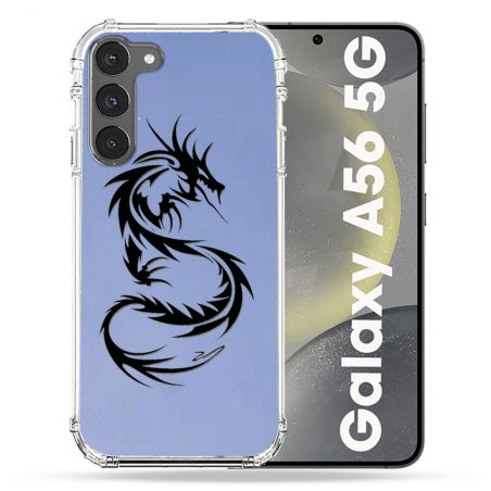 Coque Transparente Pour Samsung Galaxy A56 5G Dragon Noir